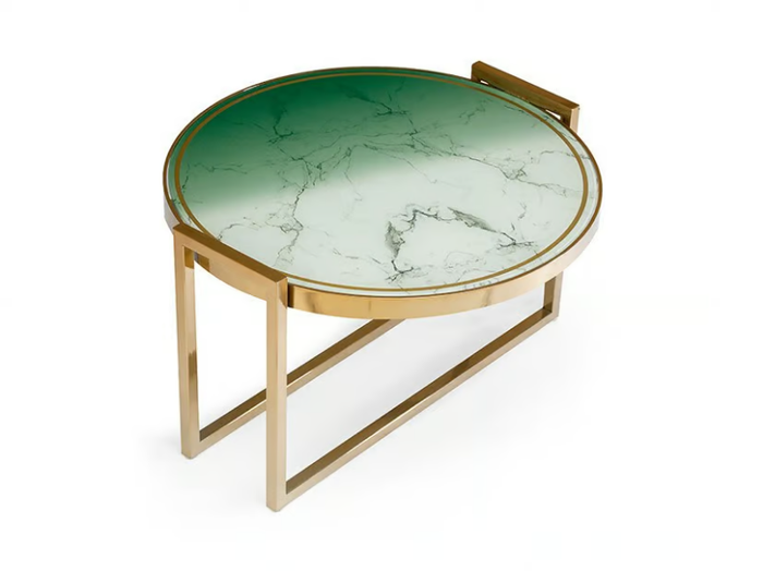 NORMAN - Round decorated glass coffee table _ Mambo Unlimited Ideas